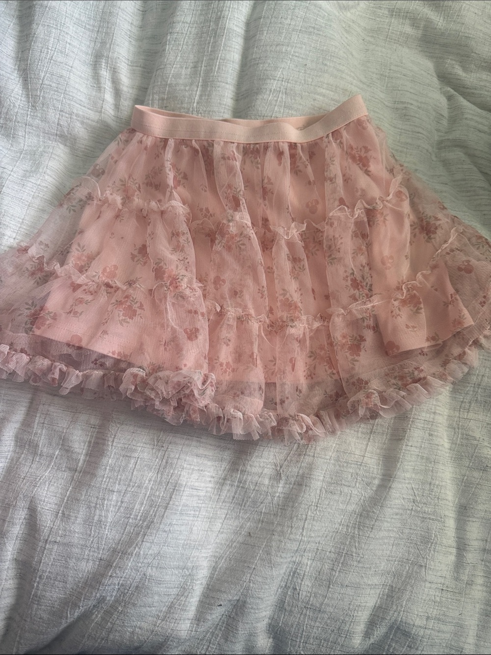 Disney Pink Floral Tiered Tulle Skirt